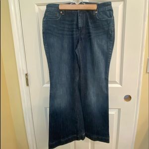 Dark wash wide leg banana republic jeans